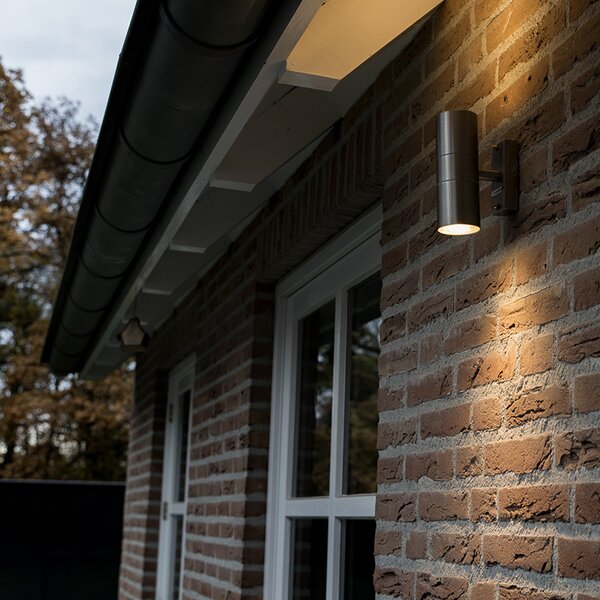 Lampada da parete per esterni in acciaio 2 luci IP44 - Duo