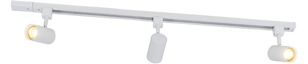 Sistema di illuminazione a binario moderno con 3 faretti bianco 1-Fase - Iconic Jeana