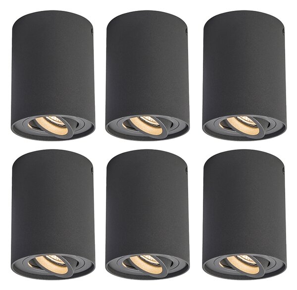 Set di 6 faretti intelligenti grigio scuro incl. Wifi GU10 - Rondoo up