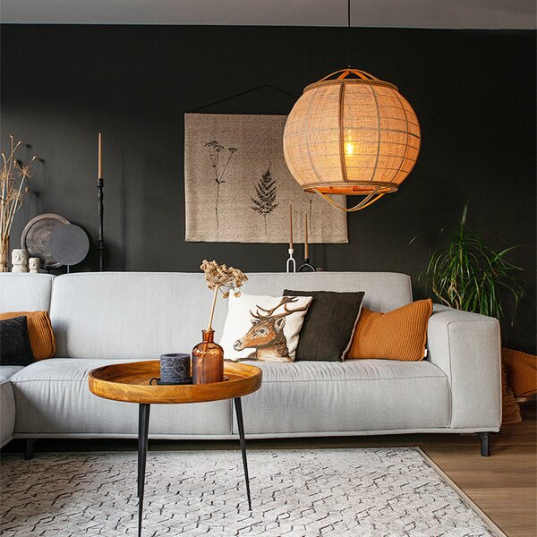 Lampada a sospensione orientale marrone 58 cm - Pascal