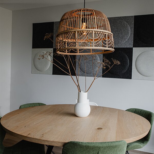 Lampada a sospensione orientale in rattan 49 cm - Michelle