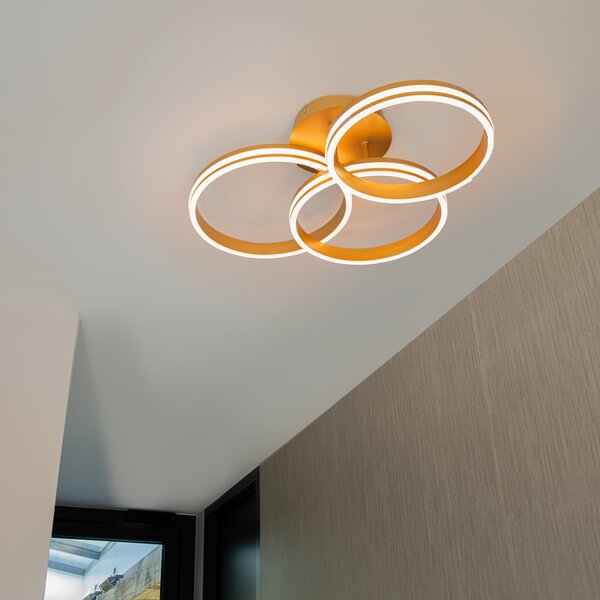 Plafoniera in ottone con LED dimmerabile a 3 livelli 3 luci - Navara