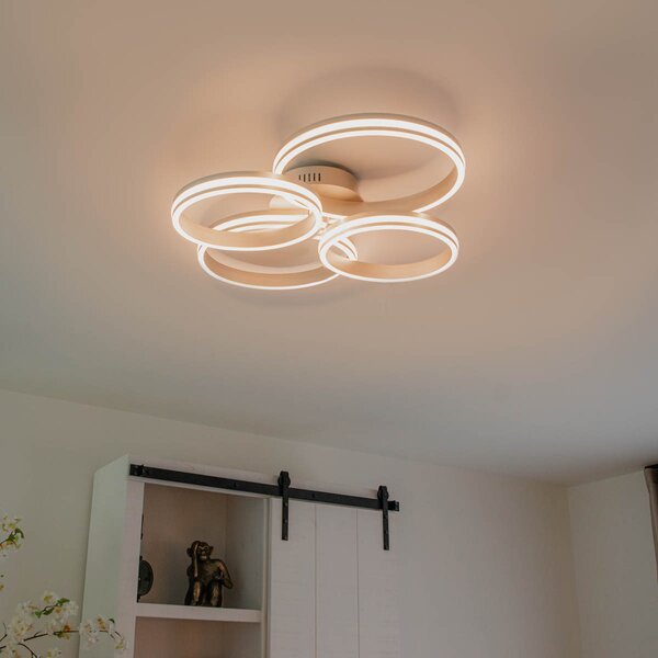 Plafoniera in acciaio con LED a 3 livelli di dimmerazione 4 luci - Navara