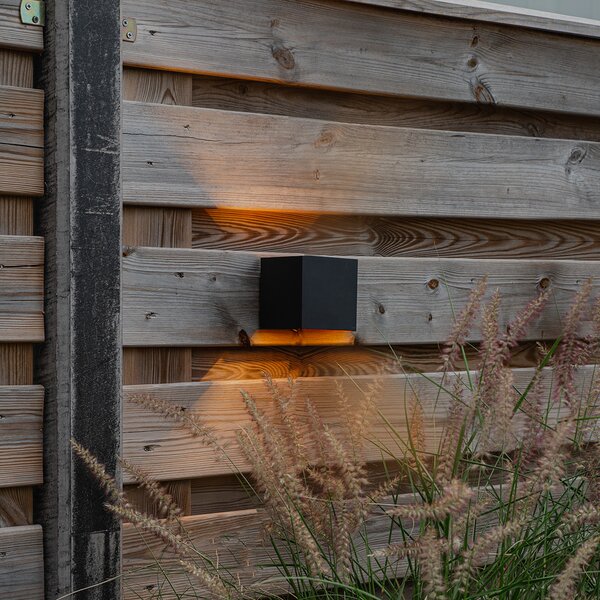 Applique da esterno nera con doratura incl. LED 2 luci IP54 - Edwin