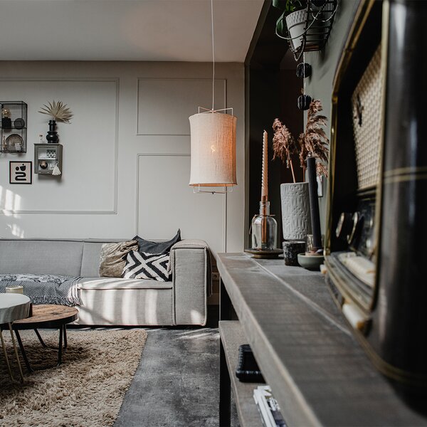 Lampada a sospensione di design beige - Rich