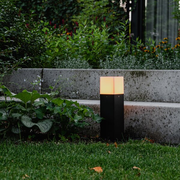 Lampada da esterno a stelo nera con opalino bianco 30 cm - Denmark