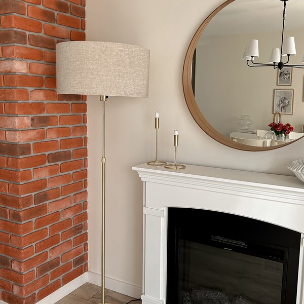 Lampada da terra regolabile oro con paralume grigio chiaro 50 cm - Parte