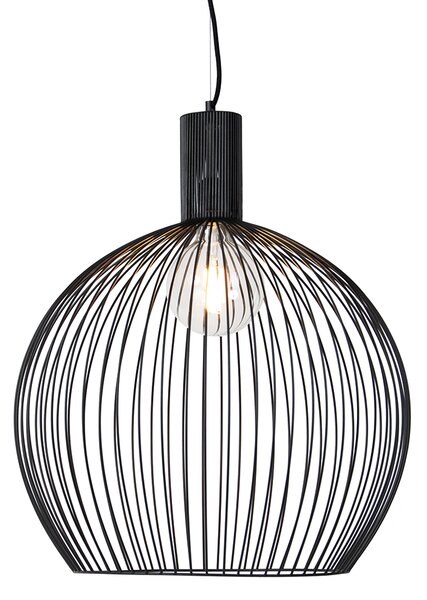 Lampada a sospensione rotonda intelligente nera 50 cm incl. Wifi G95 - Dos