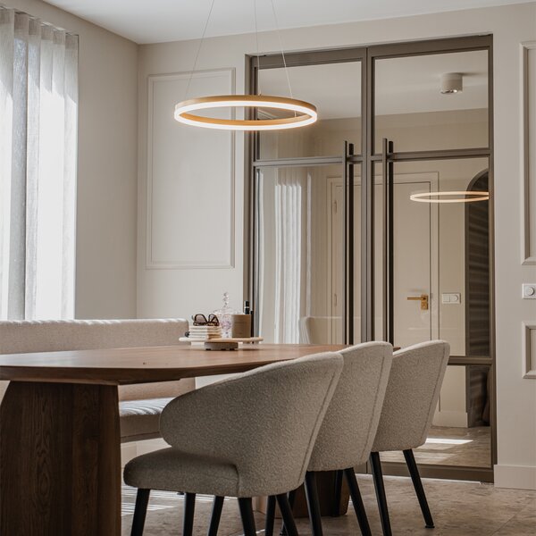 Lampada a sospensione di design oro 60 cm incl. LED dimmerabile a 3 livelli - Anello