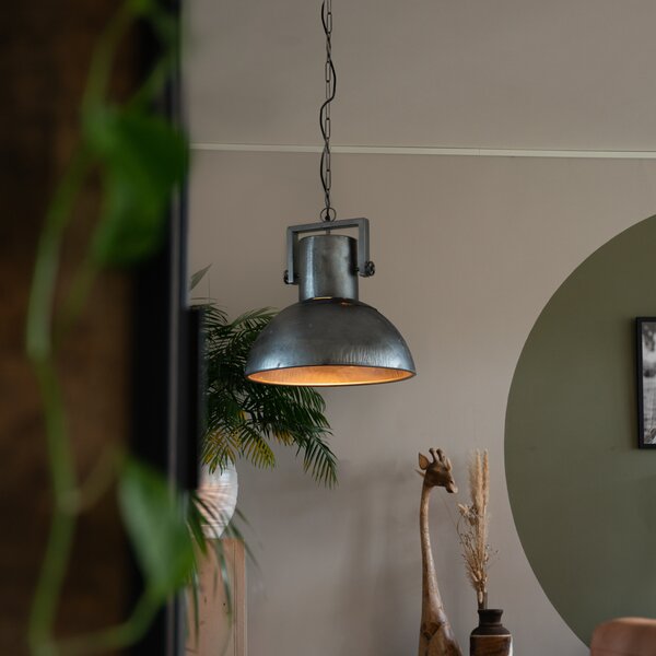 Lampada a sospensione industriale grigia 40 cm - Samia Sabo