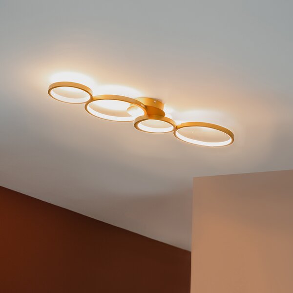 Plafoniera oro con LED dimmerabile a 3 livelli 4 luci - Lupolo
