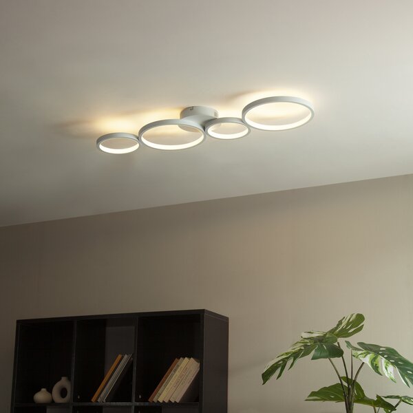Plafoniera bianca con LED dimmerabile a 3 livelli 4 luci - Lupolo
