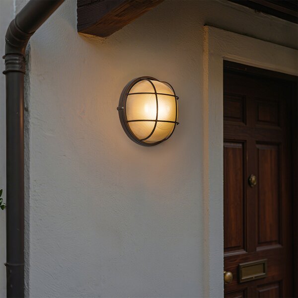 Lampada da parete per esterni industriale marrone ruggine IP44 - Hanneke
