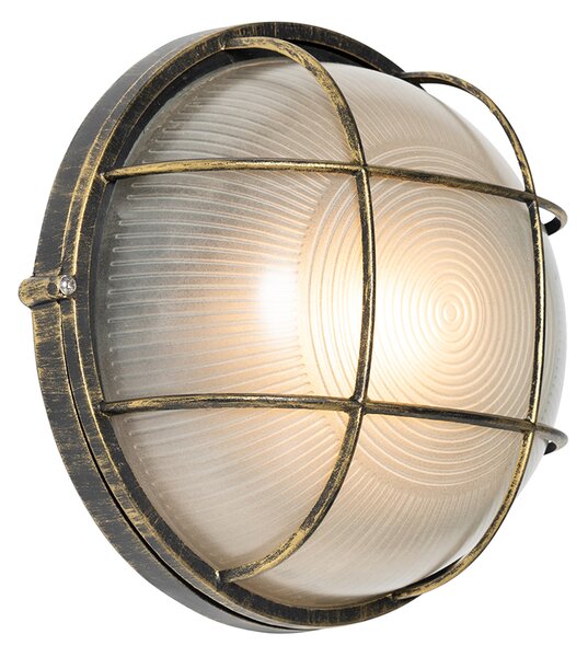 Lampada da parete per esterni industriale oro antico IP44 - Hanneke