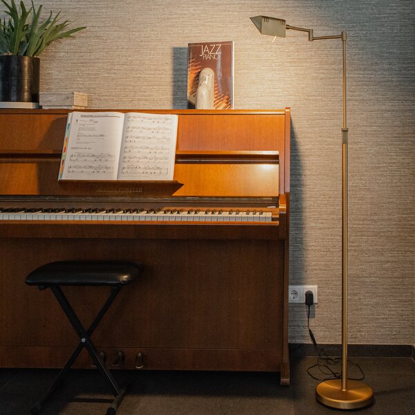 Lampada da terra di design in bronzo con LED e dimmer touch - Notia