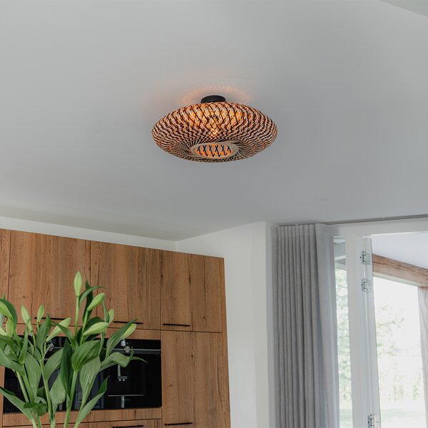 Plafoniera orientale in bambù nero 50 cm - Ostrava