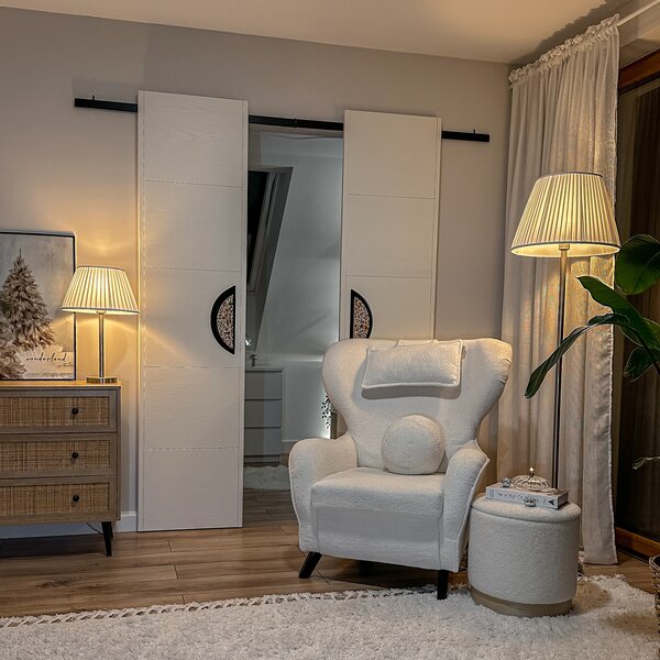 Lampada da terra moderna in acciaio con paralume plissettato bianco 45 cm - Simplo