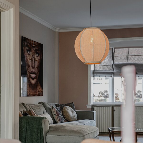 Lampada a sospensione orientale naturale 46 cm - Rob