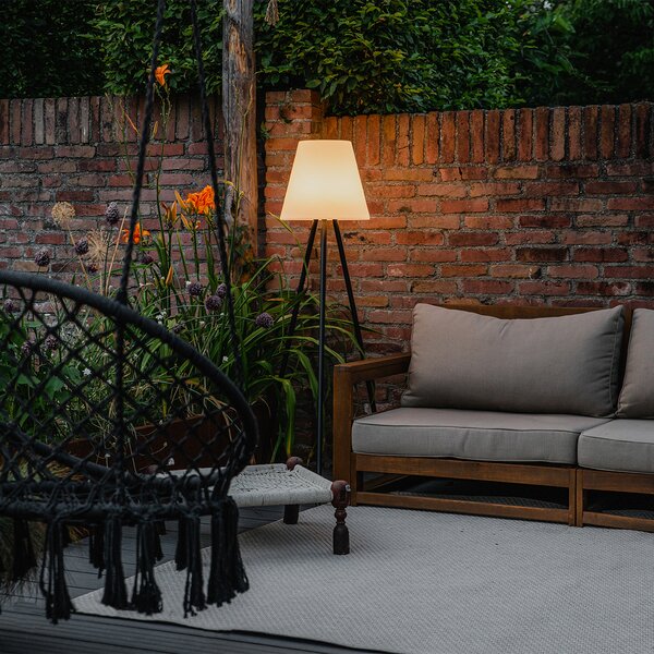 Lampada da terra per esterni moderna nera IP44 con LED solare - Virginia