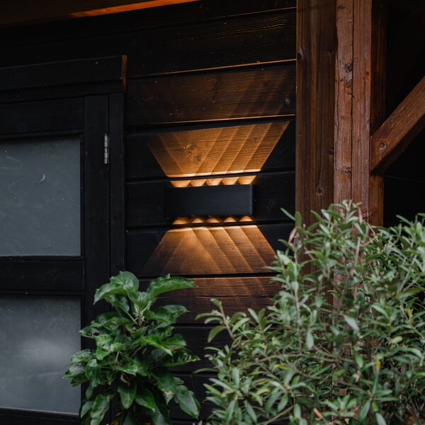 Applique da esterno nera incl. LED 10 luci IP54 - Silly