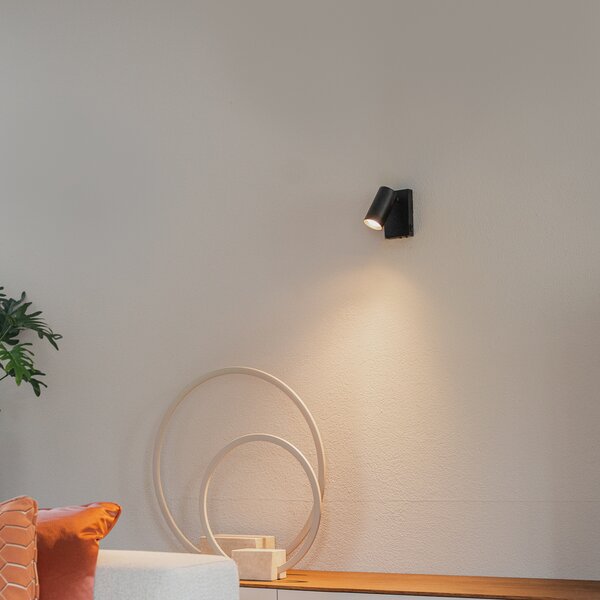Applique moderna nera regolabile con interruttore - Jeana Luxe