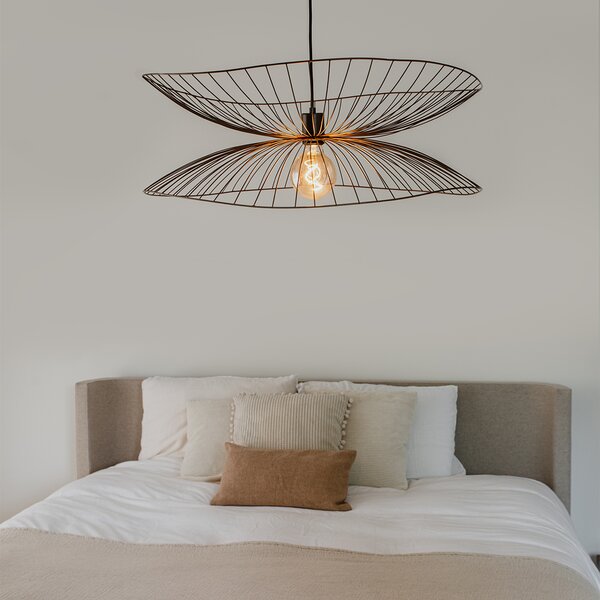 Lampada a sospensione smart bronzo scuro con doppio paralume con Wifi G95 - Pua