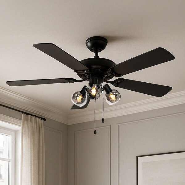 Ventilatore a soffitto nero per esterno con luce telecomando app 20mq - 9996