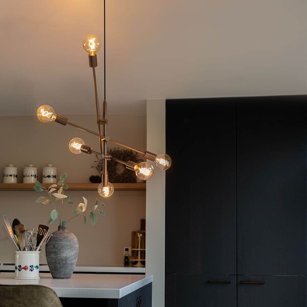 Lampada a sospensione industriale bronzo scuro 6 luci - Sydney