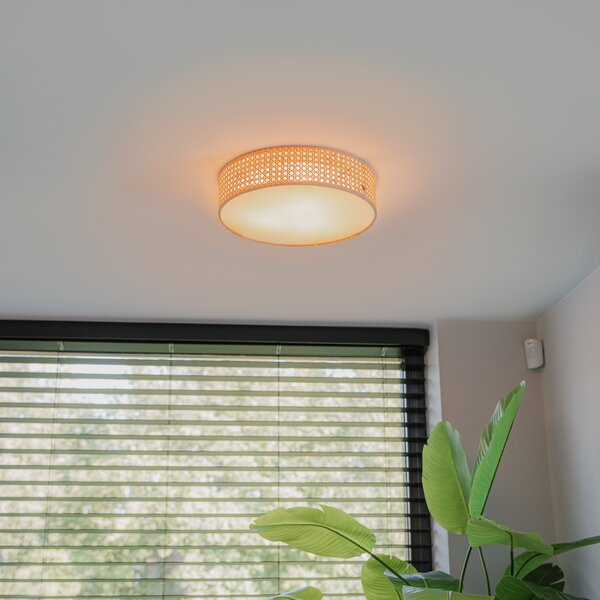 Lampadario orientale in rattan 40 cm 3 luci - Tromma
