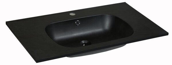 Lavabo da incasso in Resina effetto pietra Nero L80 x l46 cm - OKIWA