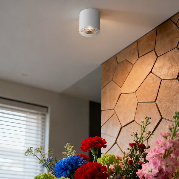 Set di 4 faretti da soffitto moderni bianchi orientabili e inclinabili AR111 - Rondoo Up