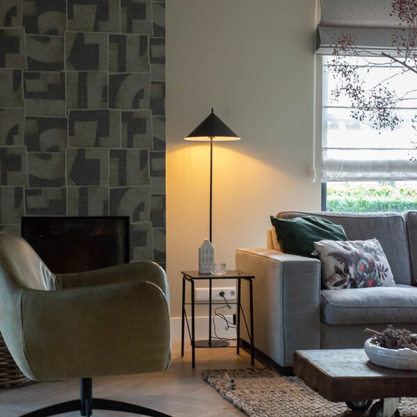 Lampada da terra di design nera - Triangolo