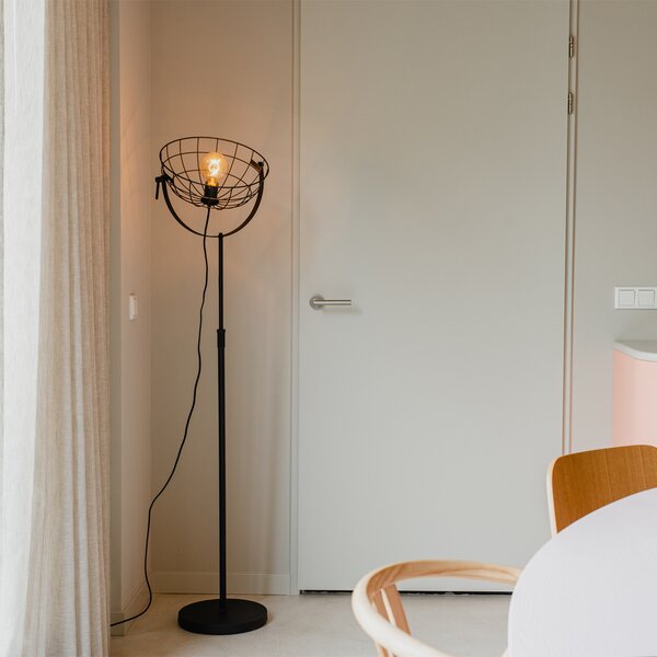 Lampada da terra industriale nera 35 cm regolabile - Hanze