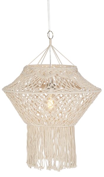 Lampada a sospensione rustica in macramè 90 cm - String