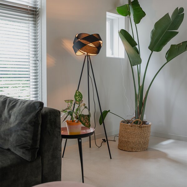 Lampada da terra moderna nera - Cloth