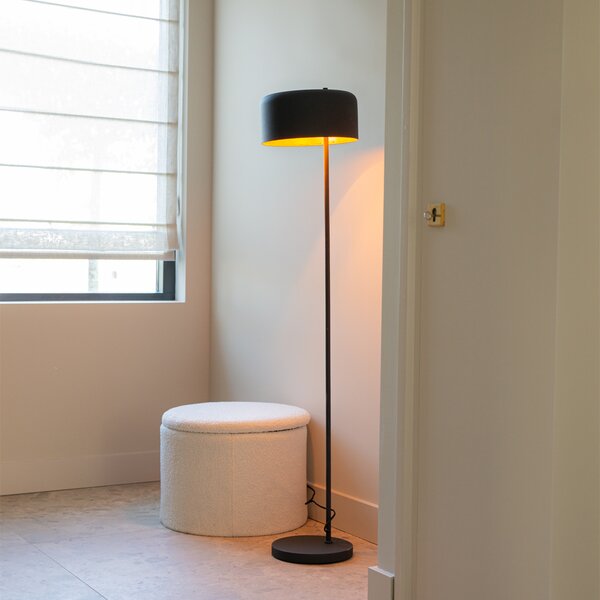 Lampada da terra retrò nera con interno dorato - Jinte