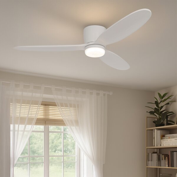 Ventilatore da soffitto smart bianco 132 cm con LED dimmerabile in Kelvin con telecomando - Sofio