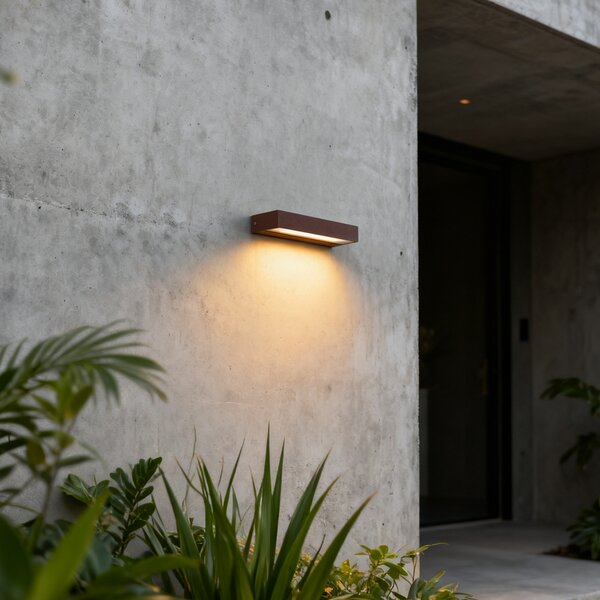 Applique moderna marrone ruggine 22 cm con LED IP65 - Hannah