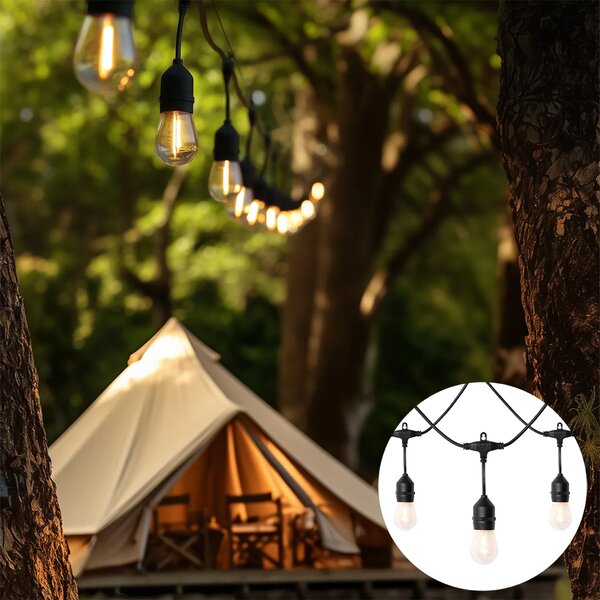 Luci da esterno a catena 10 m con LED 10 luci solari - Russell