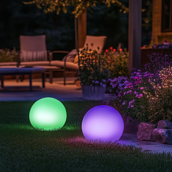 Lampada da esterno bianca 30 cm con LED integrato IP44 solare RGBW - Ludger