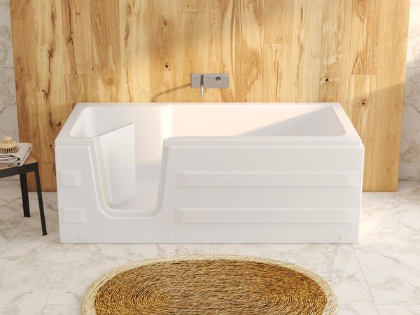 Vasca da bagno angolare lato sinistro 75x170 cm scarico incluso Corinne