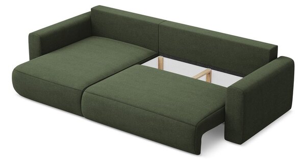 Divano angolare color kaki allungabile/con contenitore (con penisola a sinistra/con chaise lounge) Kapua – Makamii
