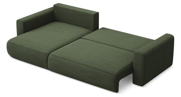 Divano angolare color kaki allungabile/con contenitore (con penisola a sinistra/con chaise lounge) Kapua – Makamii