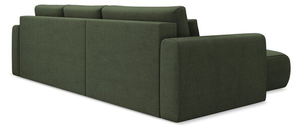 Divano angolare color kaki allungabile/con contenitore (con penisola a sinistra/con chaise lounge) Kapua – Makamii