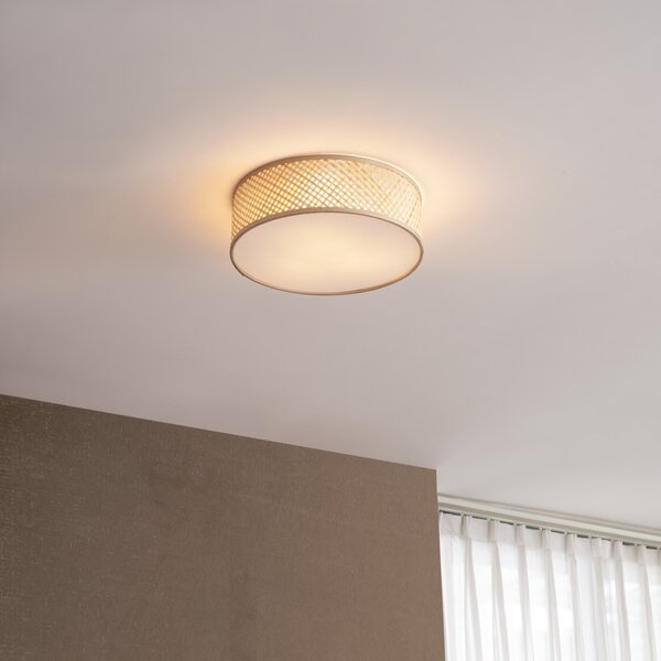 Lampada da soffitto in bambù orientale naturale 40 cm - Tremmo