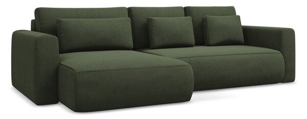 Divano angolare color kaki allungabile/con contenitore (con penisola a sinistra/con chaise lounge) Kapua – Makamii