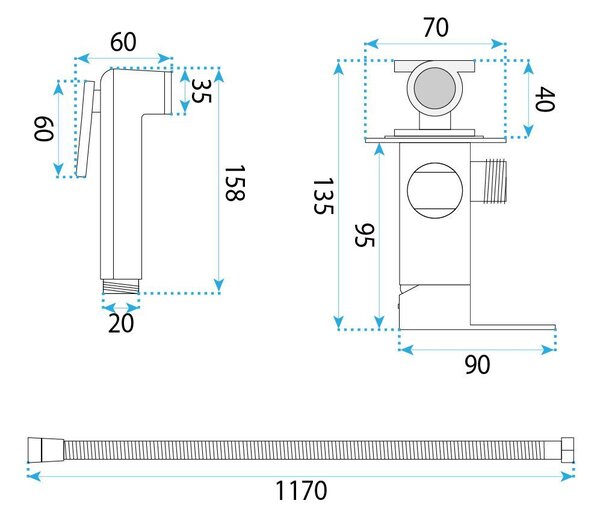 Rubinetto bidet Rea Argus Titan