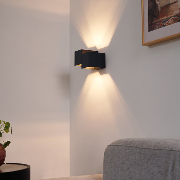 Applique moderna nera a 2 luci - Transfer Double