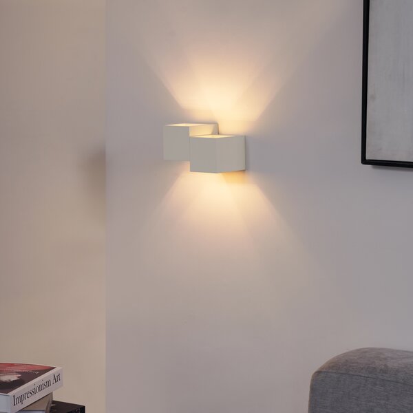 Applique moderna beige 2 luci - Transfer Double