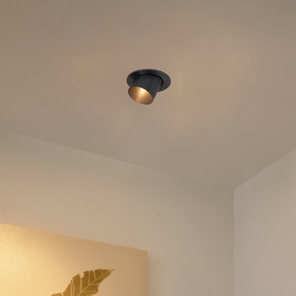 Faretto da incasso moderno canna di fucile GU10 50 mm rotondo orientabile - Installa